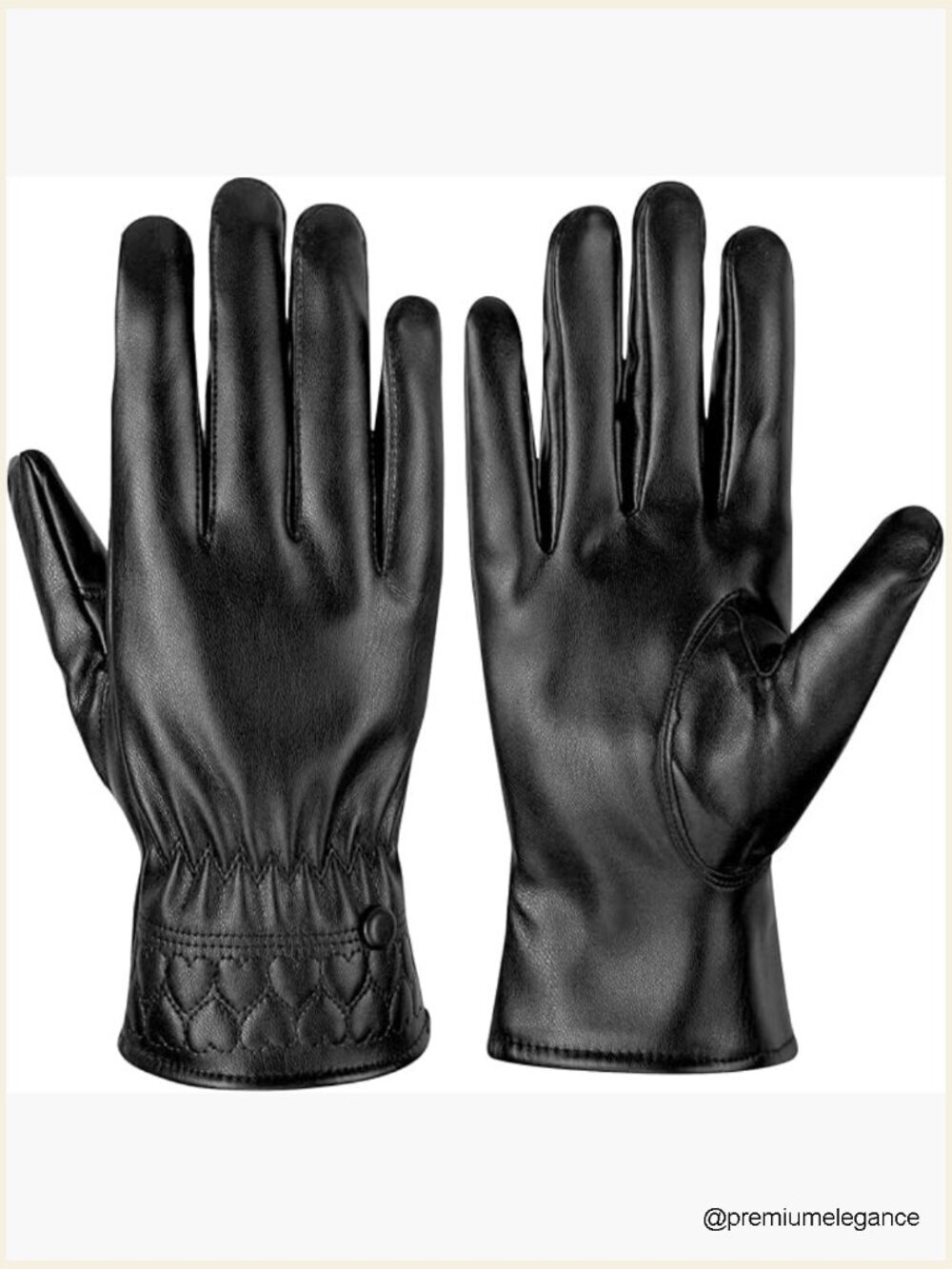 Women's Touchscreen Leather Gloves - Warm Lined Driving Gloves